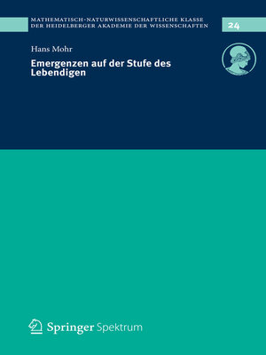 cover image of Emergenzen auf der Stufe des Lebendigen